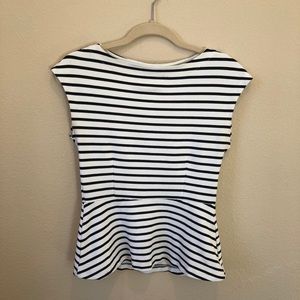 H&M Black and White Striped Top